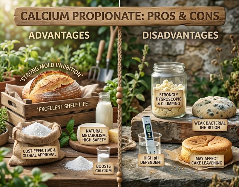 Advantages and Disadvantages of Calcium Propionate Avantages et inconvénients du propionate de calcium