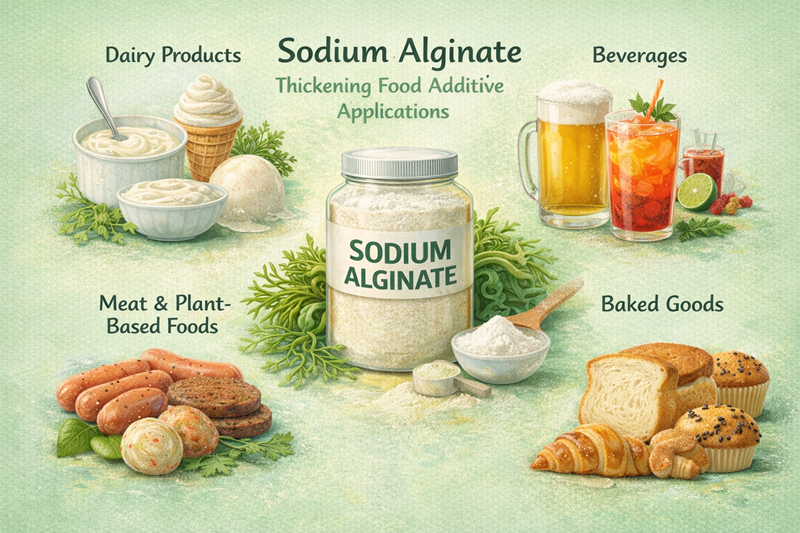 Application alimentaire d'alginate de sodium