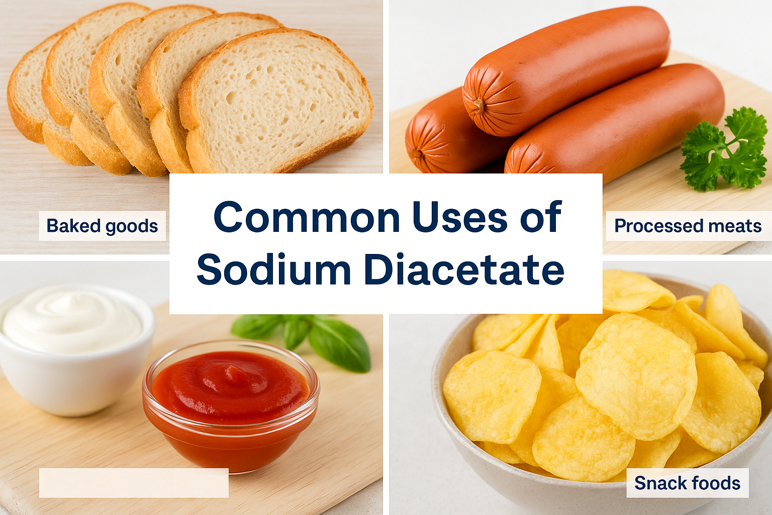 Applications typiques du diacétate de sodium